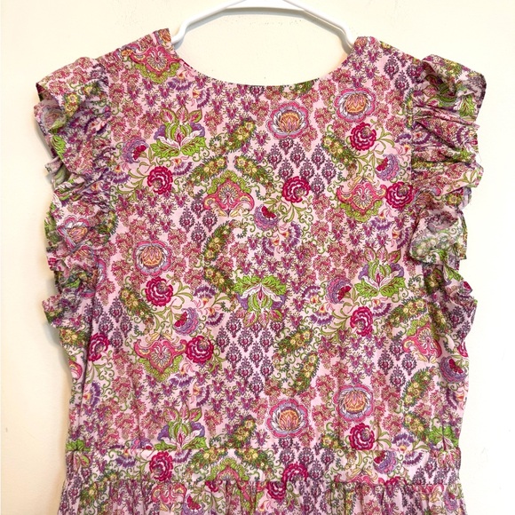 2/$30 Taylor - Pink Green Floral V-Neck Dress XL Elastic Waist Pockets NWT - Picture 9 of 9